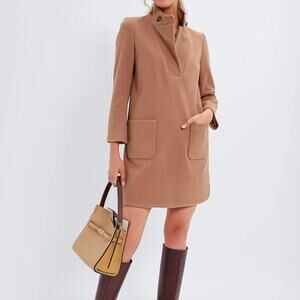 Tuckernuck Emerson Coat Dress Brown Elbow Patch Long Sleeve Mini Preppy Size M